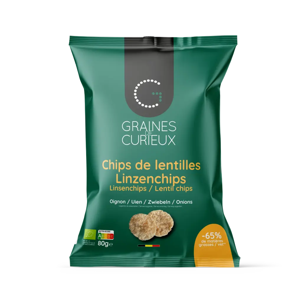 [GDCCHLOIGN80G] Sachet de chips de lentilles Oignon 80gr BIO