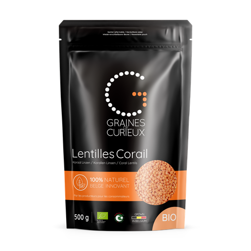 [GDCLC500G] Sachet de 500 g de lentilles Corail bio