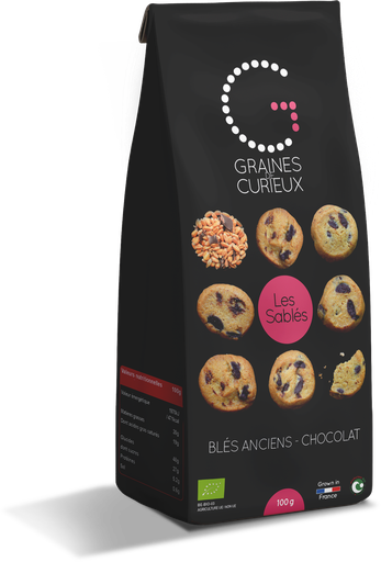 [GDCSABCHO100G] Sachet sablés blés anciens - chocolat BIO 100g