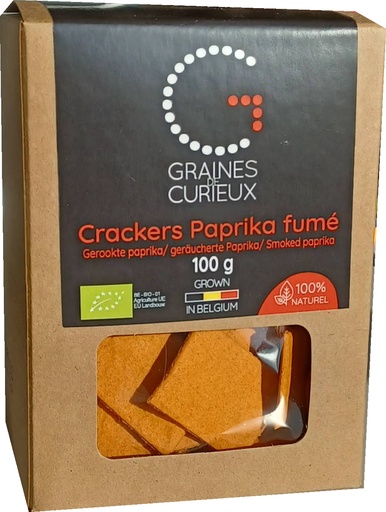 [GDCCRPF100G] Sachet de 100 g de Crackers Paprika Fumé BIO