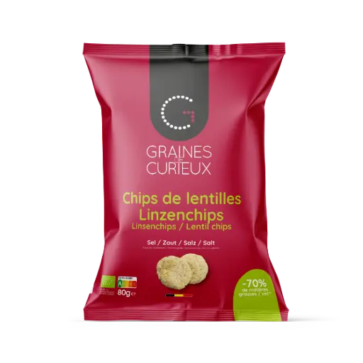 [GDCCHLSEL80G] Sachet de chips de lentilles Sel 80gr BIO