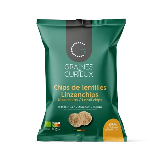 [GDCCHLOIGN80G] Sachet de chips de lentilles Oignon 80gr BIO